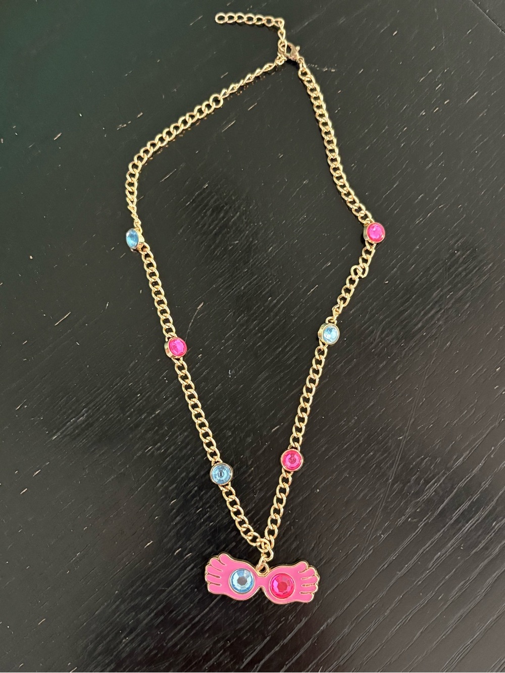Harry Potter Luna Lovegood Pink blue Spectrespecs Necklace